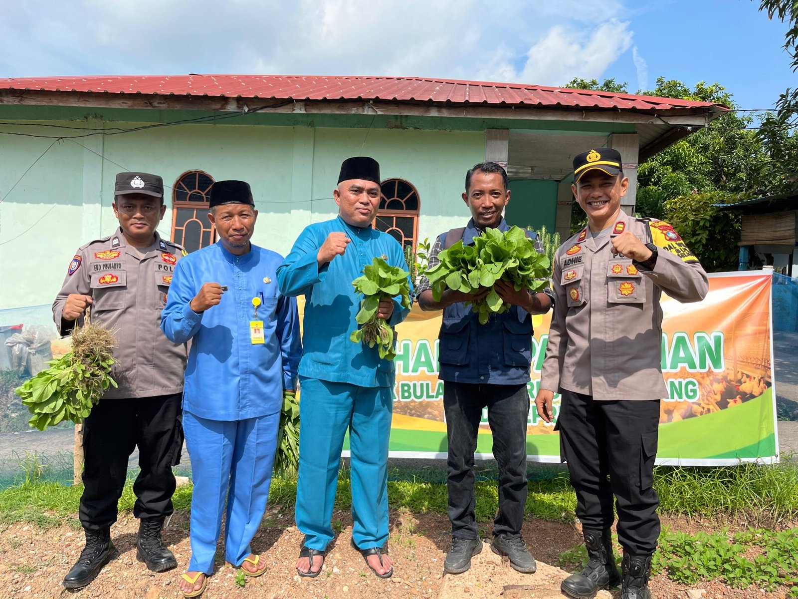 Kegiatan ini dalam rangka mendukung Program Pemerintah, Polsek Bulang Panen Sayur Hasil Perkebunan