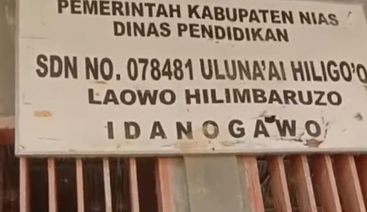 Viral, Sekolah SDN No. 078481 Uluna'ai Hiligo'o Laowo Idanogawo Nias Anak Masuk Sekolah Tanpa Guru Pengajar