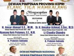 Rudy Widjaja Ketua DPP Kepri Elang Tiga Hambalang Mengucapkan Selamat Atas Pelantikan GUB WAGUB KEPRI Juga WAKO dan WAKIL WAWAKO Periode 2025-2030