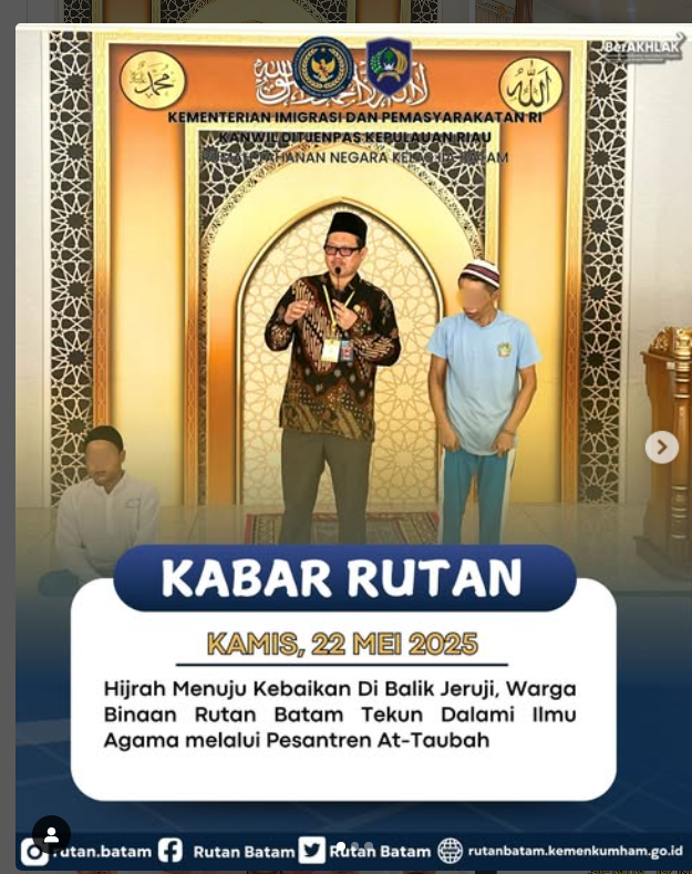 Hijrah Menuju Kebaikan Di Balik Jeruji, Warga Binaan Rutan Batam Tekun Dalami Ilmu Agama melalui Pesantren At-Taubah