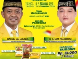 DPD II Partai Golkar Langsa Gelar Sembako Murah, Perpaket Rp.61 Ribu, Catat Tanggalnya