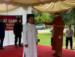 Wakil Bupati Aceh Timur T. Zainal Abidin Hadiri Pelaksanaan Uqubat Cambuk terhadap Pelanggar Qanun Nomor 6 Tahun 2014