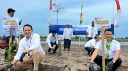 Wakil Bupati Aceh Timur Bersama Kepala Bank BI Lhokseumawe Taman 1000 Pohon Mangrove.