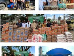 Wakil Bupati Aceh Timur,T. Zainal Abidin Bersama Anggota DPD-RI, H. Sudirman Salurkan Bantuan Korban Bencana Banjir di Pos Dapur Umum.