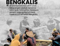 Perkuat Ketahanan Pangan, Bhabinkamtibmas Polsek Bengkalis Duduk Bersama Petani Bahas Persiapan Tanam Jagung Pipil di Lahan Desa Kelebuk