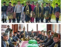 Meranti Sambut Kapolres Baru dan Tamu Melaka dengan Tepung Tawar, Persaudaraan Serumpun Kian Erat
