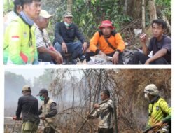 Tinjau Karhutla Gemalasari, Sekda Meranti Turun Langsung Bantu Tim Pemadam