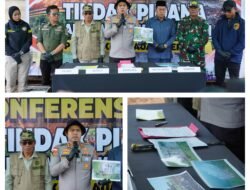 Konferensi Pers di Tengah Karhutla 85 Hektare, Polres Meranti Tetapkan Satu Tersangka